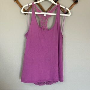 LC Lauren Conrad Racerback Top Lace Detail Size Large